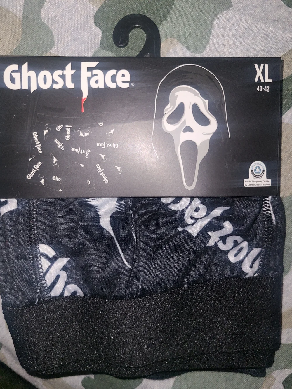 Men’s Black Ghost Face Boxer Briefs - XL